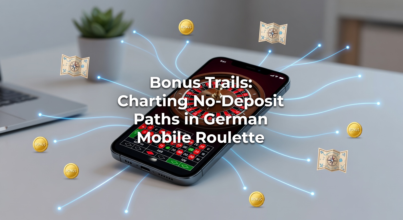 Smartphone mit Roulette-App und No-Deposit-Bonus-Symbolen auf dem Bildschirm, typisch für deutsche Mobile-Casinos