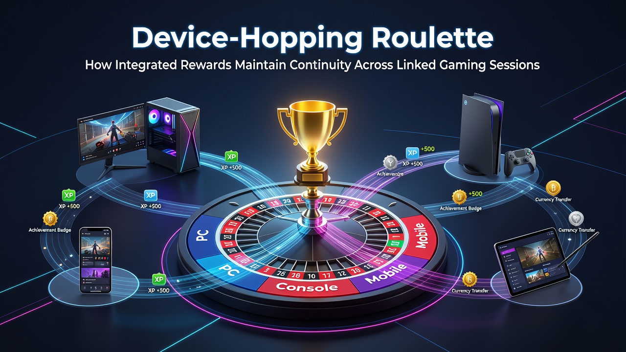 Beispiel für vernetzte Roulette-Sessions auf verschiedenen Geräten