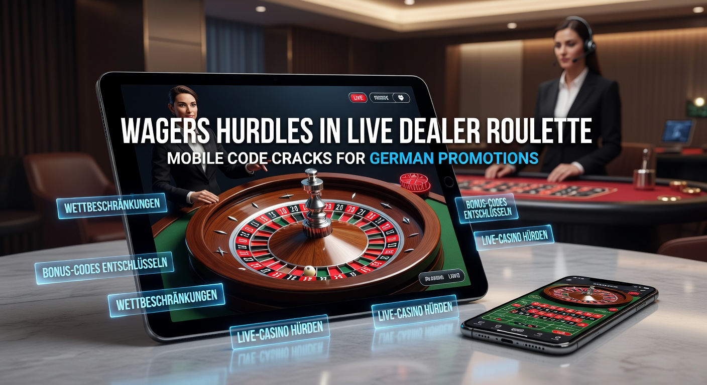 Live-Dealer-Roulette-Tisch mit Smartphone, das einen Promo-Code scannt, symbolisiert mobile Zugänge zu deutschen Boni